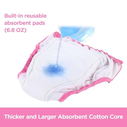 Image of Littleforbig Soft Silky Underwear Comfortable Washable Reusable Adult Training Pants - Fairy Littles in Dreamland Pattern Design L