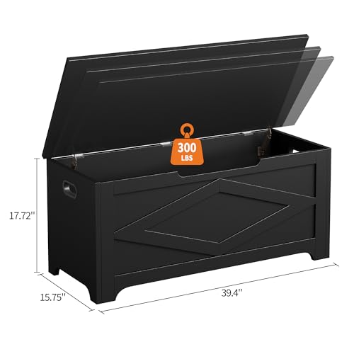 GAOMON Storage Chest, Wooden Toy Storage Bench, Modern Style Lift-Top Toy Chest with Safety Hinge for Entryway, Bedroom, Living Room, Supports 300 Lb and Easy Assembly
