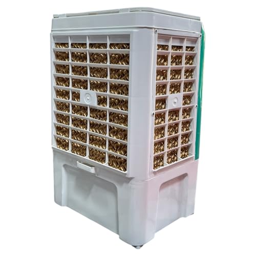 Image of AquaChill Air Cooler | 2-Speed Control | Water Tank | Turquoise & White 120 Watts