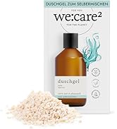 we:care² Gel douche en poudre (granulés) à mélanger Aqua/Marine – 32 g donne 250 ml de produit durable &amp; végétale