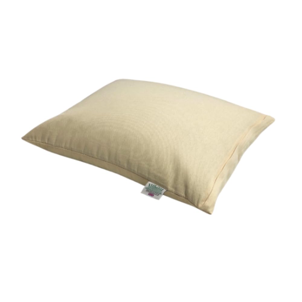 Buckwheat Hull Pillow – Small Size (51×46×12 cm) | Adjustable Loft | 100% Cotton Zip Cover | Natural, Breathable Support
