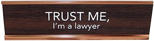 aahs!! Engraving Trust Me, I'm a Lawyer Novelty Nameplate Style Desk Sign (Brown)