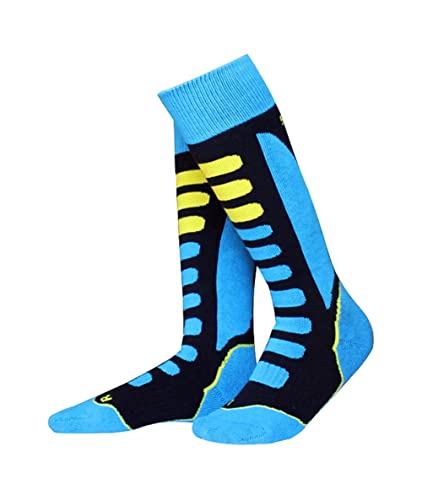 Barrageon Calcetines de Esquí de Invierno Térmico Calientes para Snowboard, Ciclismo, Trekking, Calcetine Deportes Control de Humedad Anti-Odor Anti-Bacteriano para Ninas Niños