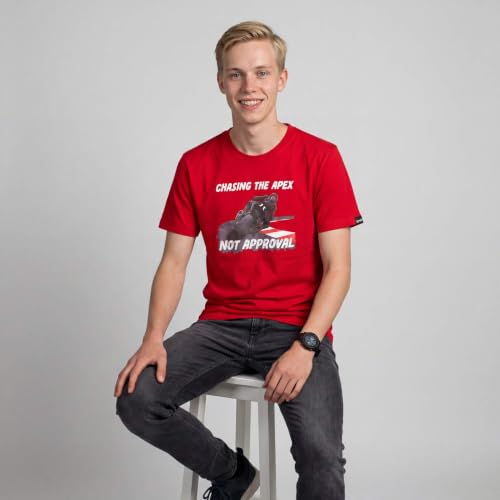 Image of Men's Round Neck Graphic Printed T-Shirt, Red | Premium Cotton Casual Riding Tee | Comfortable Regular Fit Crew Neck for Bikers & Everyday Wear