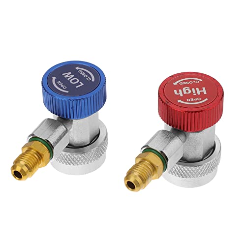 SEWACC Rglable AC R134A Climatisation Adaptateurs de Coupleur Réglables CVAC Réglable High Connector avec Une Évasion Mâle SAE de 1/4 Pouces pour Les Raccords de