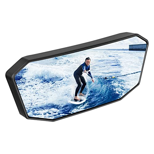 KEMIMOTO Marine Boat Mirror Upgraded Size 10.5 in x 4 in Universal Boat Rear View Mirror for Ski Pontoon Boats Water Skiing Sport Wakeboarding Surfing