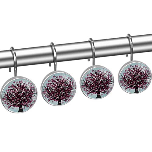 Crochets rideau de douche anti rouille lot de 12 anneaux décoratifs