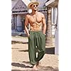 COOFANDY-Mens-Cotton-Linen-Pants-Casual-Harem-Pants-Elastic-Waist-Beach-Boho-Yoga-Trousers COOFANDY Men's Cotton Linen Pants Casual Harem Pants Elastic Waist Beach Boho Yoga Trousers