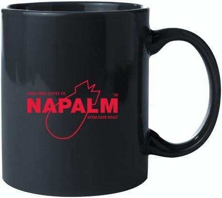 Coffee Mug, Ceramic, Extra Dark Roast, 11 Ounce, Black Gloss Finish