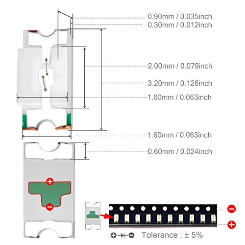 Chanzon 100 Pcs Smd 1206 (3.2Mm X 1.6Mm) Purple Led Diode Lights 3V 20Ma Lighting Bulb Lamps Electronics Components Indicator Light Emitting Diodes #TOP2