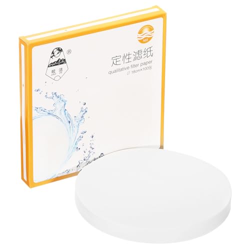 PATIKIL 100uds 18cm Cualitativo Filtro Papel Círculos, Lento Velocidad Redondo Laboratorio Filtro Papel Químico Industrial Petróleo Pruebas Embudo Filtro Papel