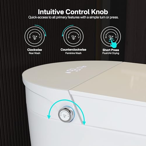 Image of Eridanus One Piece Smart Bidet Toilet, Foot Sensor Flush, Wash & Dry, White