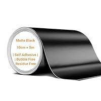 Strehknewen Selbstklebende Autofolie Schwarz Matt 10 cm × 6 m – PVC-Folie für Auto, Motorrad und Felgen – Blasenfreie Anbringung, UV- & Wetterbeständig, Rückstandslos entfernbar