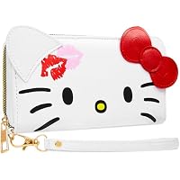 Hello Kitty Cartera con Cremallera para Mujer, Ranura para