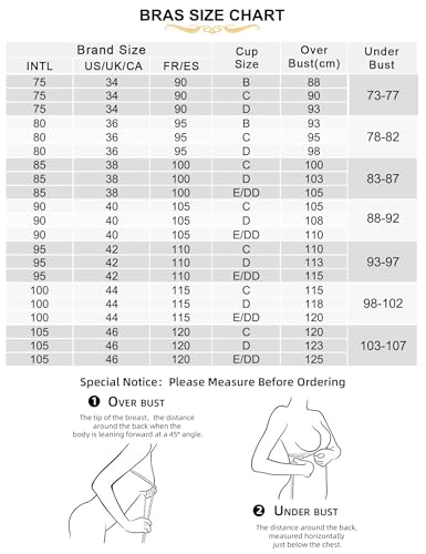 ohmydear Femme Soutien-Gorge Classique Grande Taille en Dentelle avec Armature Grand Maintien Brassiere avec Bonnet Adjusted-Straps Soutien Gorge – vue 6