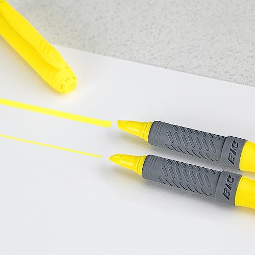 BIC Brite Liner Grip Highlighters, Chisel Tip, Classic Yellow, 2-Count - image 4