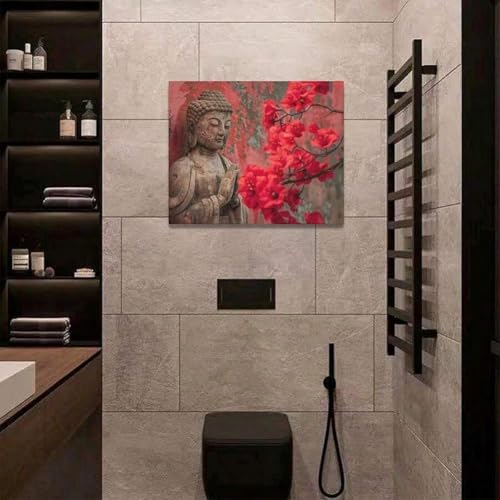Impression Bouddha zen affiche sur toile pour décoration murale de salle de bain
