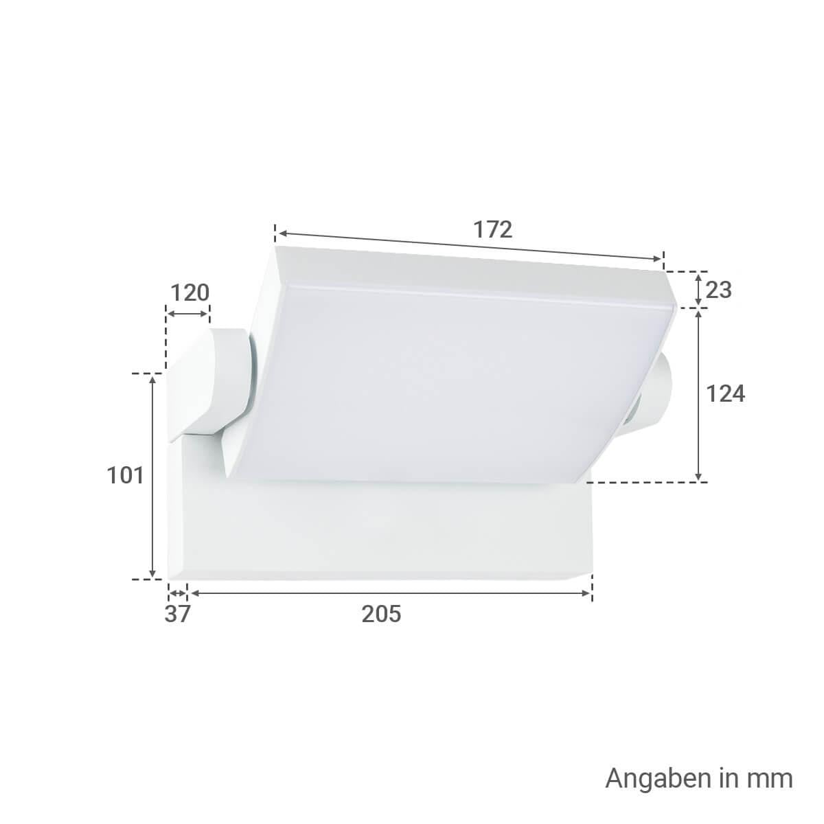 Außenwandleuchte Angle 26,5W schwenkbar - Lichtfarbe: 3000K - Farbe: weiß