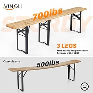 Vinglifoldingpicnictableswithbenchessetweatherresistantwoodenbeergardentablebench3pieceportablefoldupcampingbbqtablewcarryinghandles Urban Country Home Decor Vingli folding picnic tables with benches set weather resistant wooden beer garden table bench 3 piece portable fold up camping bbq table wcarrying handles urban country home decor