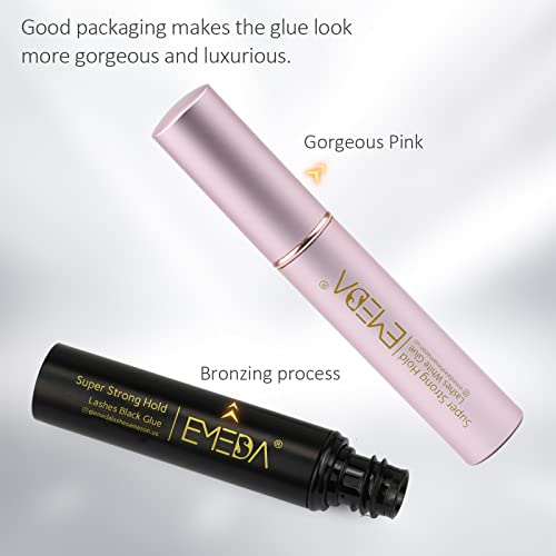 4. Bild von EMEDA Falsche Wimpern Klebe Superstarker Halt Klar Schwarzer Kleber Professioneller Latexfreier Wimpernkleber Wasserfester Wimpernkleber Bester Schwarzer Weißer Streifen Wimpernkleber