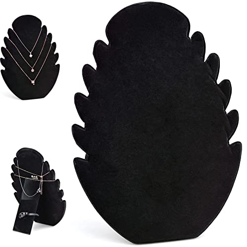 1 Pieces Velvet Jewellery Stand, Black Jewellery Display Stand Tower Pendant Holder with 5 Notches for Chains Bracelets Hanging Jewelry Storage