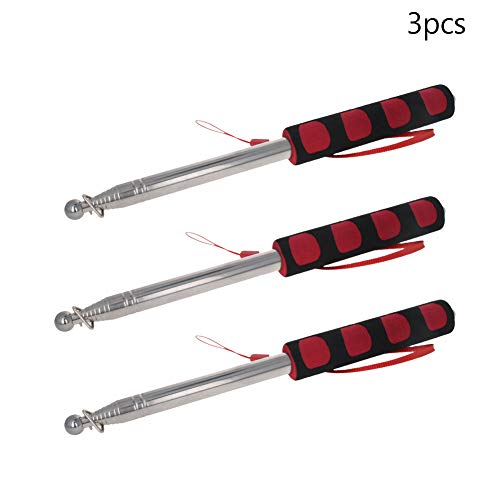 Image of Othmro 3Pcs Hollow Telescopic Teachers Pointer, Teaching Pointer Stick for Classroom, Metal Hand Retractable Pointer Extended Length 55.1 inch, Handheld Presenter Whiteboard Pointer (Red)