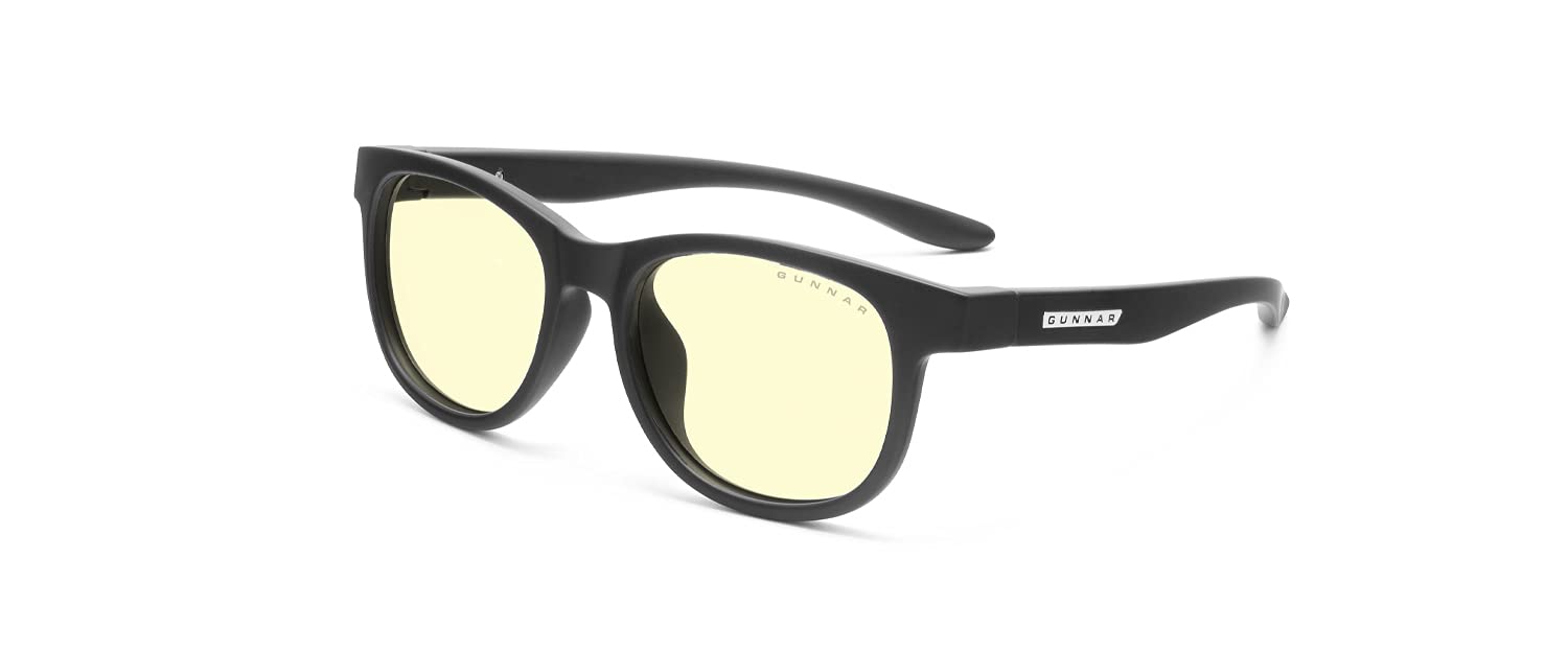 GUNNAR - Blue Light Glasses for Kids (age 4-8) - Blocks 65% Blue Light - Rush, Onyx, Amber Tint