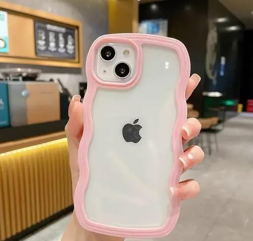 Image of amazon basics Back Cover for iPhone XR, Cute Curly Wave Case, Shock Proof, Grip, Soft TPU & Girls Stylish, Camera Bump Protector (Pink)