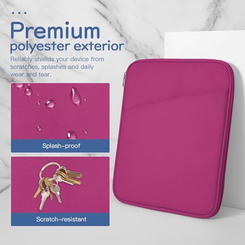 Image of Dadanism 9-11 inch Tablet Sleeve Bag Carrying Case for iPad (A16) 11th Gen 11 inch, iPad 10th Gen 10.9 inch Air 5 /4, iPad Air M4 /Pro 11 inch, iPad 9 /8 /7th, Galaxy Tab A11+ Plus 11 inch, Remarkable 2 10.3 inch, Fuchsia