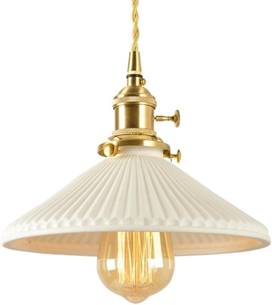 Lampe de chevet japonaise en céramique rayée artisanale
