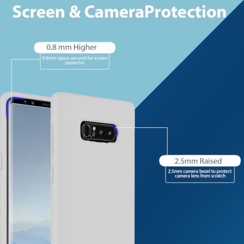 Image of LIRAMARK Liquid Silicone Soft Back Cover Case for Samsung Galaxy Note 8 (White)