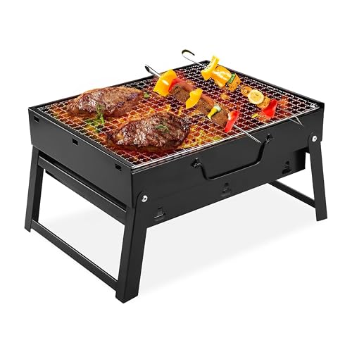 ADEPTNA Portable Folding Charcoal BBQ Table top Grill - Ideal for Garden, Camping, Travel, Picnic, Outdoor Parties and More