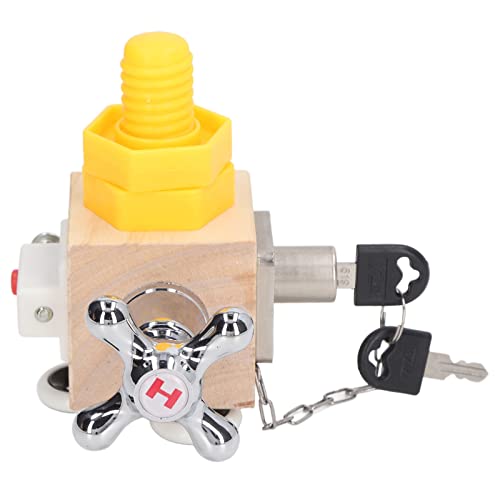 Asixxsix Cube animé, Jouet de Voyage Sensoriel, en Bois et en Métal, Jouets Éducatifs Montessori pour Lesfants et Les Tout-Petits de 1, 2 et 3 Ans, pour Les Bébés de 18 à 36 Mois.