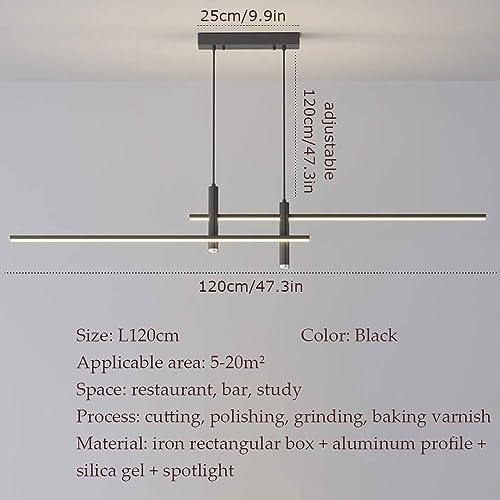 Lustre LED à intensité variable linéaire doré pour table à manger - 7
