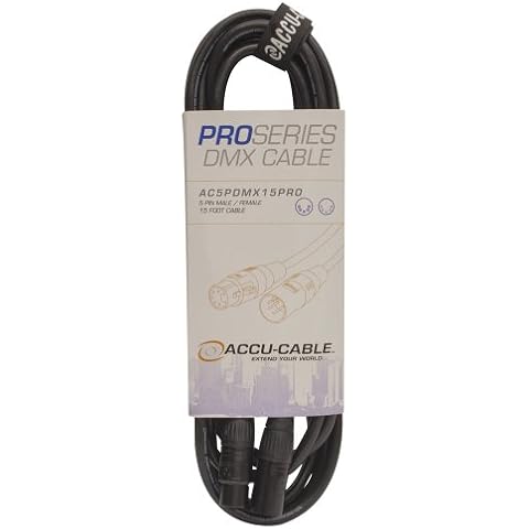 Accu Cable AC5PDMX15PRO, PRO Series DMX Stage Light Cable, 5 Pin Connection (15 FT) Cover