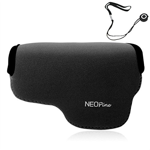 First2Savvv Qsl-Gf7-01G14 Black Neoprene Camera Case Bag For Panasonic Lumix Dmc Gf7 Gf6 Gf5 12-32Mm Lens + Anti Lost Rope #TOP17