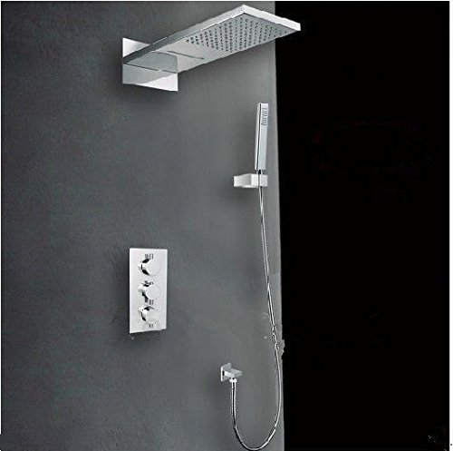 Ensemble de douche thermostatique Gowe encastré avec mitigeur effet pluie pour salle de bain