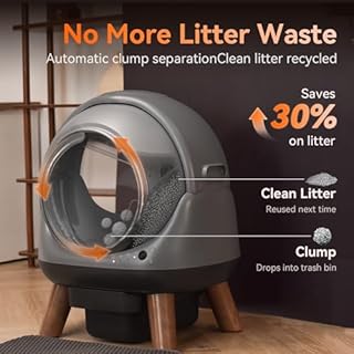 Coziley G1 Self Cleaning Litter Box, Automatic Cat Litter Box, Self-Cleaning Robot with Smart APP Control and Health Monitoring, Includes 2 Roll Trash Bag and Litter Mat