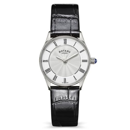 Montre femme Rotary Heritage acier inoxydable : finie l'oxydation, optez pour le cuir noir