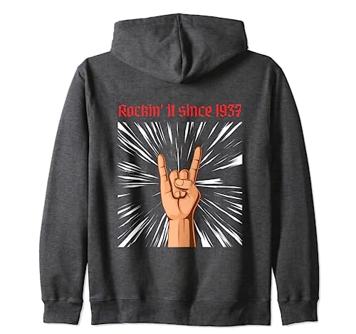 Guitarra eléctrica metal rock guitarrista cumpleaños 1937 Sudadera con Capucha