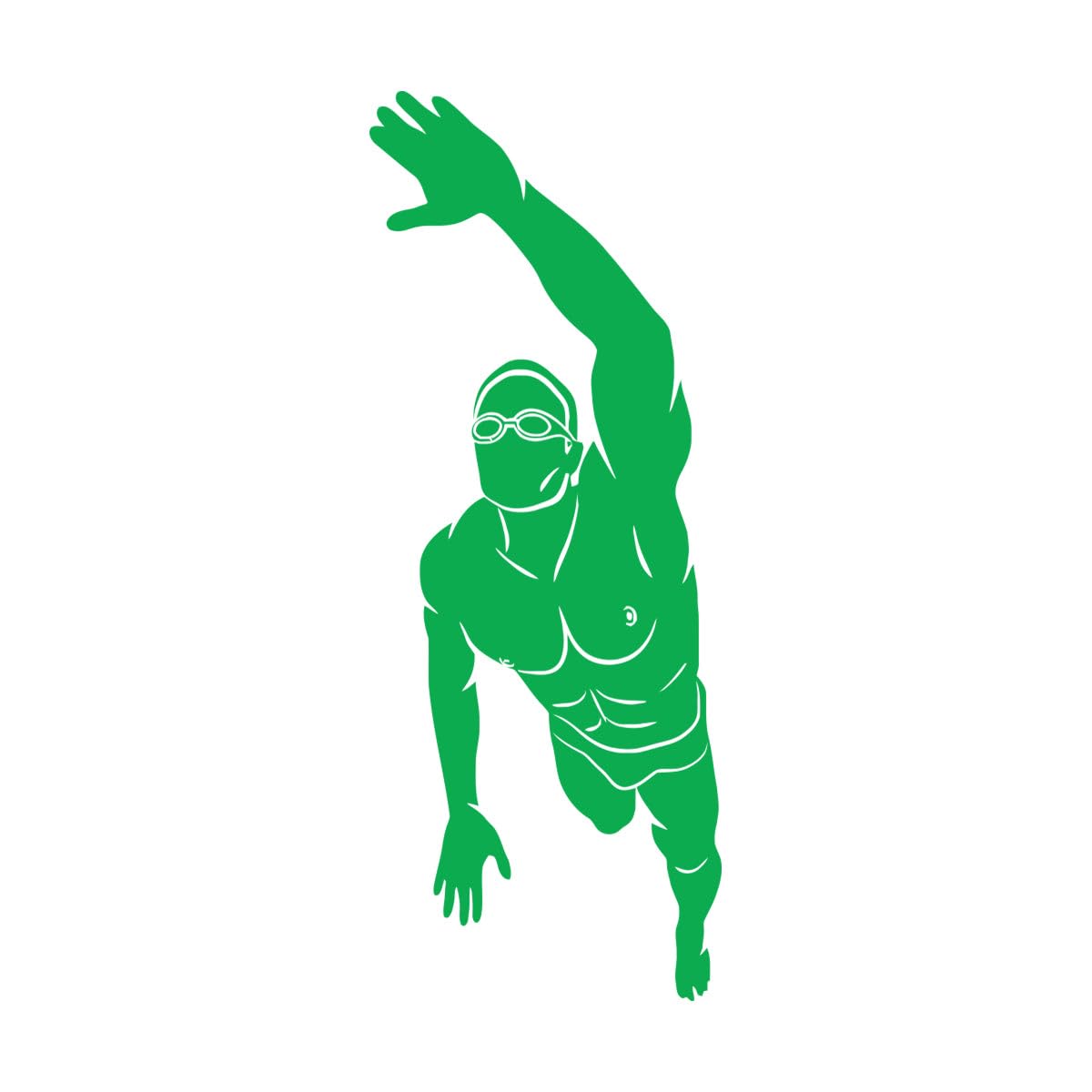 Lettering Stickers Swimming Logo Quote Man Swimming Fitnesscenter Swimming Pool Sport 47.3x120cm Equipped with Transfer Film kit Extra Large Green — image 1
