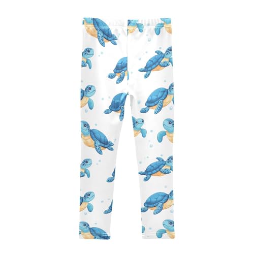 Swimming Sea Turtles Cartoon Girls Leggings Kids Yoga Pants Dance Active Tights 4T2