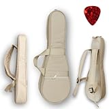 Capa Bag Mochila Case Luxo para Ukulele Soprano Acolchoada Almofadada Espumada Forrada com Enchimento Revestida Impermeável com Alças nas Costas e Bolso – Proteção Premium