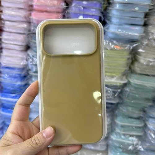 Coque silicone liquide pour iPhone 16 jaune foncé antichoc : housse de protection couleur unie
