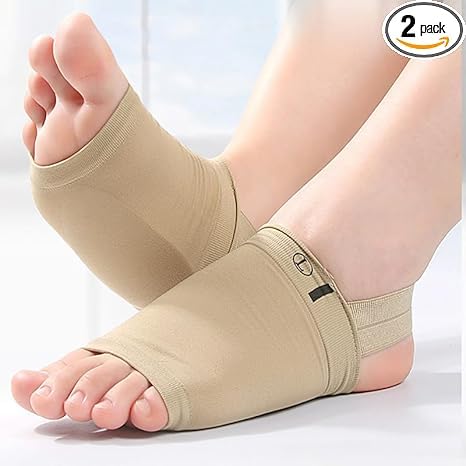 Arch Support Sleeves with Plantar Relief, Pain Flat Feet, Heel Spurs,with Built-in Gel pad Comfortable Compression Foot Sleeves 1 pairs (Beige) - Image 9