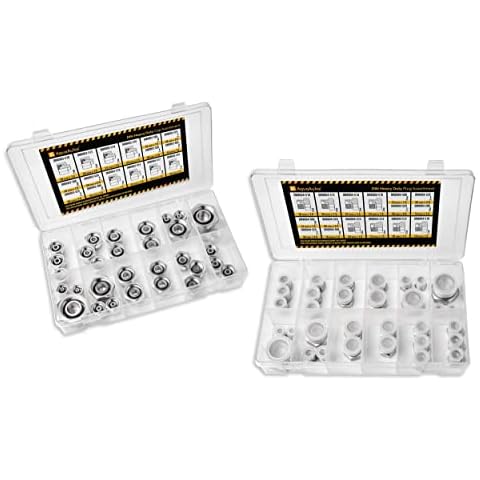 64 Pcs. DIN Heavy Duty Cap & Plug Assortment Hydraulic Adapter Fitting Kit Set, Galvanized Steel with Precision Threading Cover