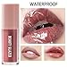 Beauty Glazed Rose Nude Tint Glass Shine Lip Oil Gloss – High Pigment Hydrating Lip Serum Jelly Lip, Non-Sticky Mirror Glazed Finish, Smooths Lip Lines, Plumping Juicy Shine