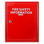 Vigil Fire Document Cabinet for Storing Safety Information - Lockable Storage Box with Key - A4 Folder Compatible, Fire Safety Document Holder for Emergency Access - Wall Mountable