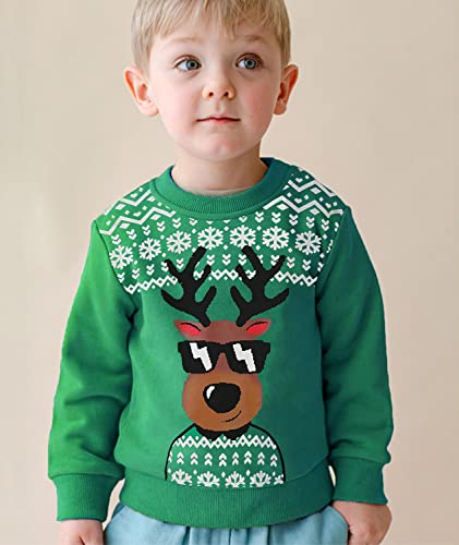 Mrocioa Toddler Boy Girls Sweatshirt Ugly Christmas Sweater Reindeer Shirt Kids Xmas Pullover Sweater Tops 2-7T 2 Mrocioa Toddler Boy Girls Sweatshirt Ugly Christmas Sweater Reindeer Shirt Kids Xmas Pullover Sweater Tops 2-7T - Image 3
