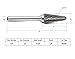 YUFUTOL SL-4 Tungsten Carbide Burr Cylinder Shape Double Cut Rotary Burrs File(1/2 Inch, Cutter Length:1-1/8 Inch, Shank Dia:1/4 Inch,14 degree cone)